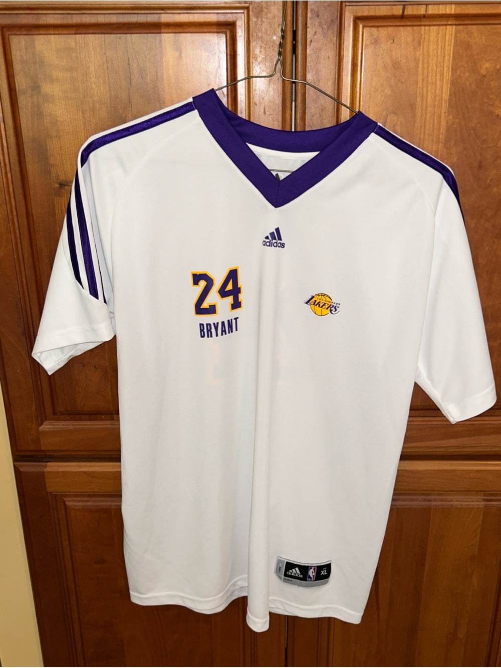 adidas Los Angeles Lakers White & Purple #24 Bryant Jersey
